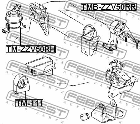 Febest TM-ZZV50RH - RIGHT ENGINE MOUNT HYDRO parts5.com