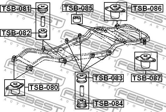 Febest TSB-082 - Mounting, vehicle frame www.parts5.com