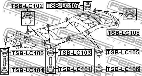 Febest TSB-LC104 - Mounting, vehicle frame www.parts5.com