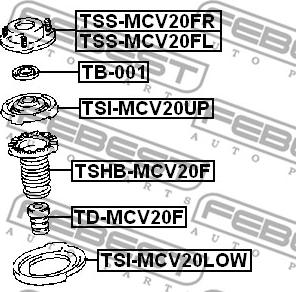 Febest TSI-MCV20LOW - Spring Cap www.parts5.com