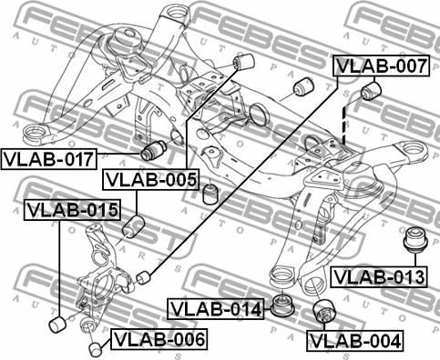 Febest VLAB-017 - Uležištenje, tijelo osovine www.parts5.com