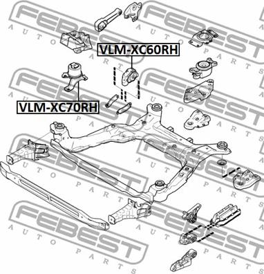 Febest VLM-XC60RH - Uležištenje, motor www.parts5.com