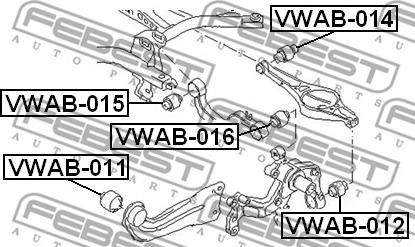 Febest VWAB-014 - Uležištenje, spona www.parts5.com