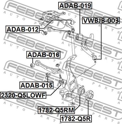 Febest VWBJB-003 - Kit de reparación, rótula de suspensión / carga www.parts5.com