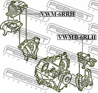 Febest VWMB-6RLH - Felfüggesztés, motor www.parts5.com