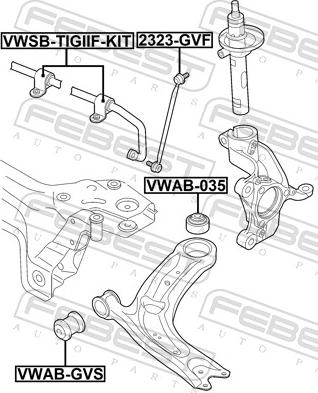 Febest VWSB-TIGIIF-KIT - Bearing Bush, stabiliser www.parts5.com