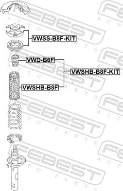 Febest VWSHB-B8F-KIT - Juego de guardapolvos, amortiguador www.parts5.com