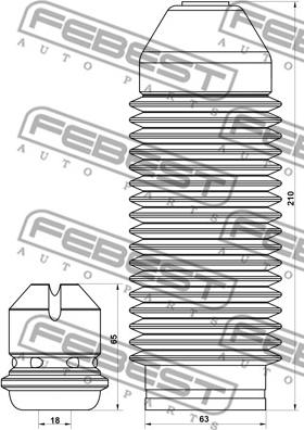 Febest VWSHB-GIVF-KIT - Zestaw ochrony przeciwpyłowej, amortyzator www.parts5.com