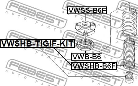 Febest VWSHB-TIGIF-KIT - Dust Cover Kit, shock absorber www.parts5.com