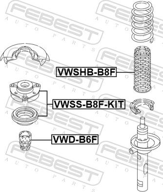 Febest VWSS-B8F-KIT - Potporni ležaj opružne noge www.parts5.com