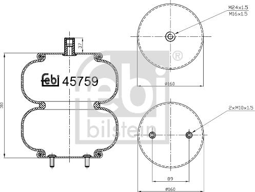 Febi Bilstein 45759 - Ressort pneumatique, suspension pneumatique www.parts5.com