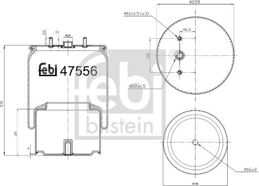 Febi Bilstein 47556 - Bellow, air suspension www.parts5.com