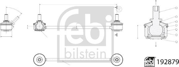 Febi Bilstein 192879 - Rod / Strut, stabiliser www.parts5.com