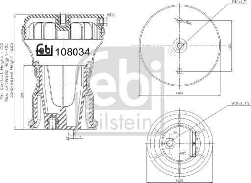 Febi Bilstein 108034 - Fuelle, suspensión neumática www.parts5.com