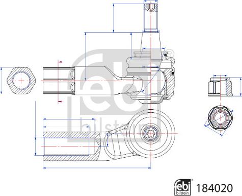 Febi Bilstein 184020 - Glava spone upravljača www.parts5.com