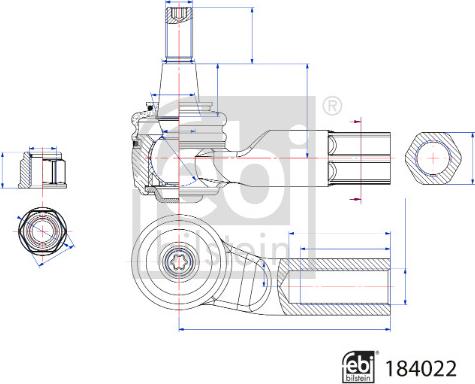 Febi Bilstein 184022 - Hlava příčného táhla řízení www.parts5.com