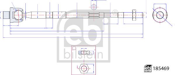 Febi Bilstein 185469 - Inner Tie Rod, Axle Joint www.parts5.com