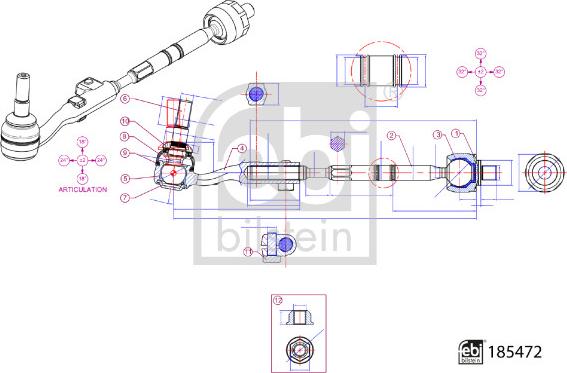 Febi Bilstein 185472 - Tie Rod www.parts5.com