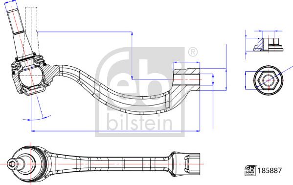 Febi Bilstein 185887 - Tie Rod End www.parts5.com