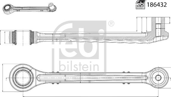 Febi Bilstein 186432 - Rod / Strut, stabiliser parts5.com