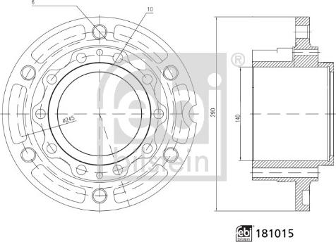 Febi Bilstein 181015 - Butuc roata parts5.com