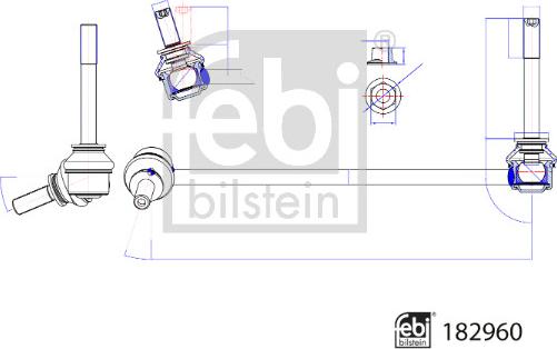 Febi Bilstein 182960 - Travesaños / barras, estabilizador www.parts5.com