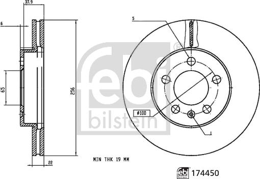 Febi Bilstein 174450 - Спирачен диск www.parts5.com