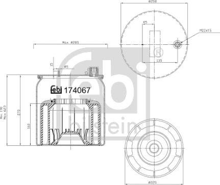 Febi Bilstein 174067 - Burduf, suspensie pneumatica www.parts5.com