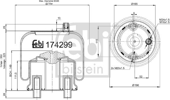 Febi Bilstein 174299 - Bellow, air suspension www.parts5.com