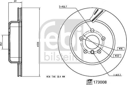 Febi Bilstein 173008 - Disc frana www.parts5.com