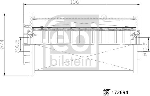 Febi Bilstein 172694 - Filtro combustible www.parts5.com