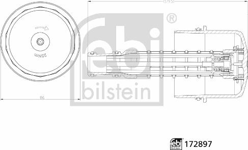 Febi Bilstein 172897 - Kryt, pouzdro olejového filtru www.parts5.com