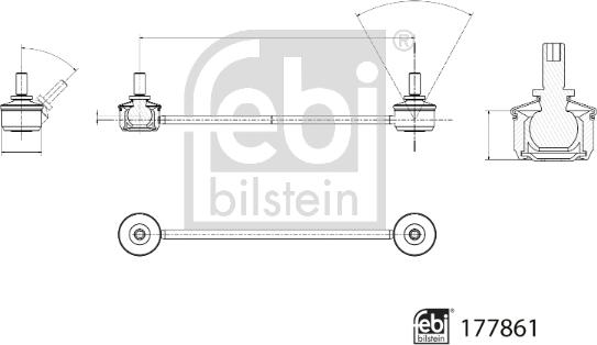 Febi Bilstein 177861 - Rod / Strut, stabiliser www.parts5.com