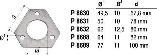 Fenno P8632 - Flange, exhaust pipe www.parts5.com