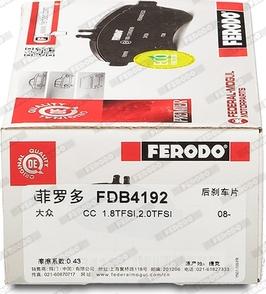 Ferodo FDB4192 - Juego de pastillas de freno www.parts5.com