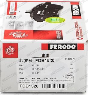 Ferodo FDB1520 - Set placute frana,frana disc www.parts5.com