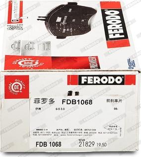 Ferodo FDB1068 - Brake Pad Set, disc brake www.parts5.com