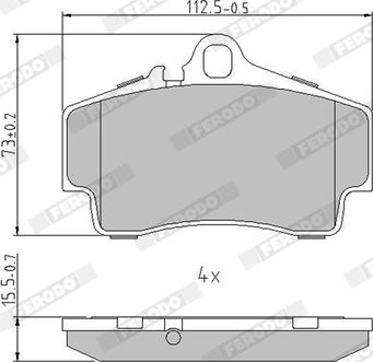 Ferodo FDB1308 - Тормозные колодки, дисковые, комплект www.parts5.com