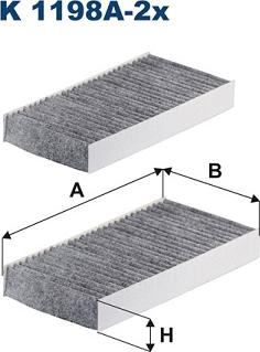 Filtron K 1198A-2x - Filter, vazduh unutrašnjeg prostora www.parts5.com