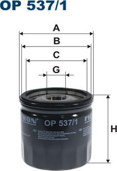 Filtron OP537/1 - Oljni filter www.parts5.com