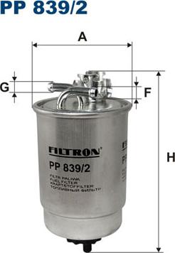 Filtron PP839/2 - Filtro combustible www.parts5.com