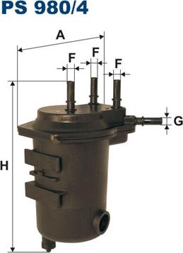 Filtron PS980/4 - Топливный фильтр www.parts5.com