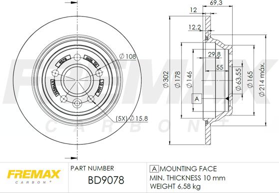 FREMAX BD-9078 - Brzdový kotouč www.parts5.com