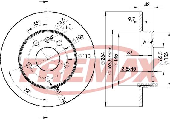 FREMAX BD-9110 - Disco de freno www.parts5.com