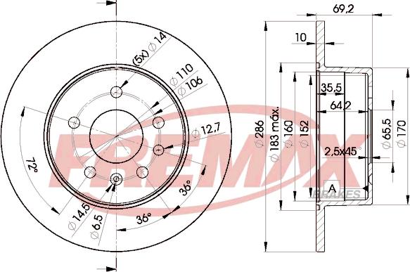 FREMAX BD-9210 - Тормозной диск www.parts5.com