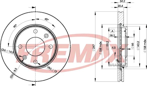 FREMAX BD-4694 - Спирачен диск www.parts5.com