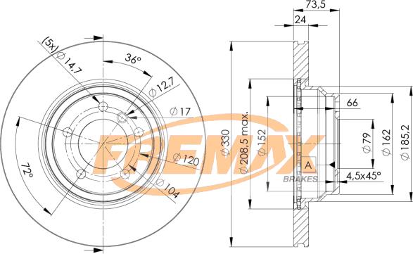 FREMAX BD-4645 - Fren diski www.parts5.com