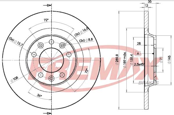 FREMAX BD-4609 - Disco de freno www.parts5.com