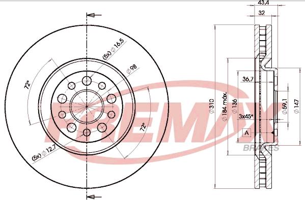 FREMAX BD-4684 - Disc frana www.parts5.com