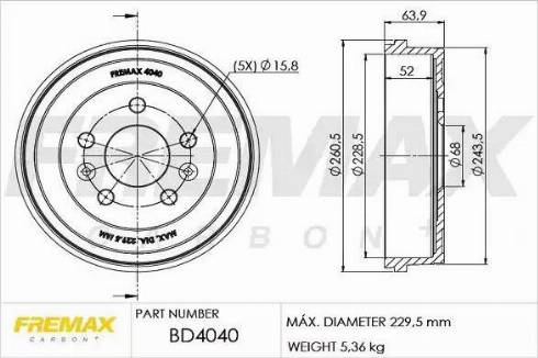 FREMAX BD-4040 - Brake Drum parts5.com